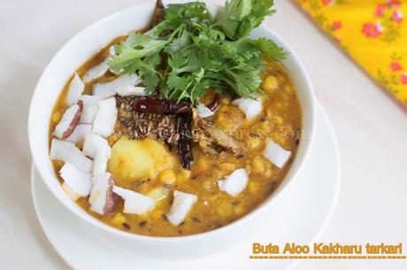 Buta Dali Aloo Kakharu Tarkari – Chana dal  with potato and pumpkin curry