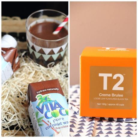 Vita Coco Chocolate Coconut Water & T2 Creme Brulee Tea