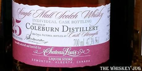 1983 A.D. Rattray Coleburn 25 years Label