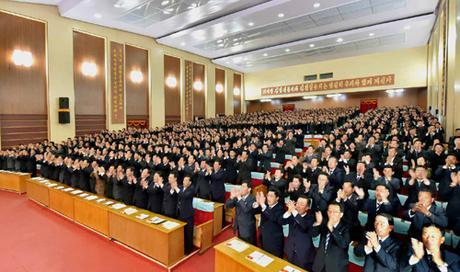 Party representatives attend the North Hwanghae party conference (Photo: KCNA).