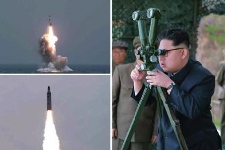 Kim Jong Un observes the test firing of a submarine-launched ballistic missile (Photos: Rodong Sinmun/KCNA).