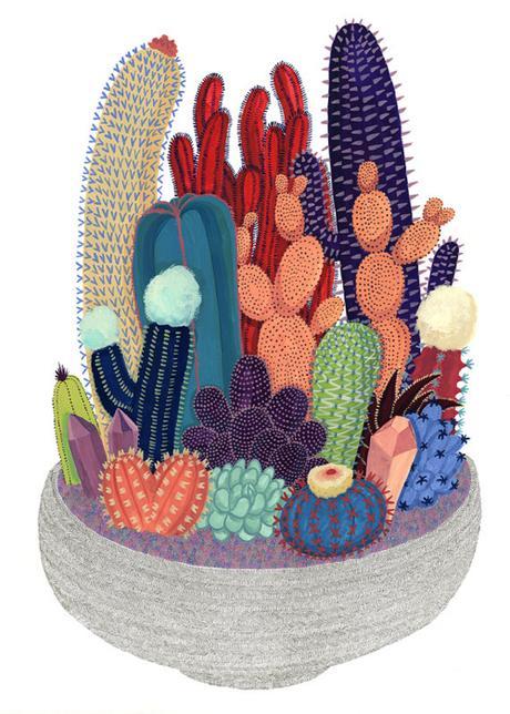 Cactus Terrarium Illustration 