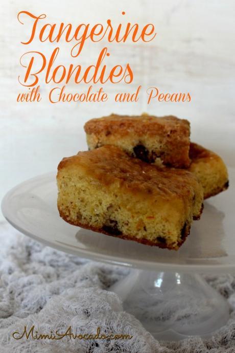 Tangerine Blondies with Chocolate and Pecans