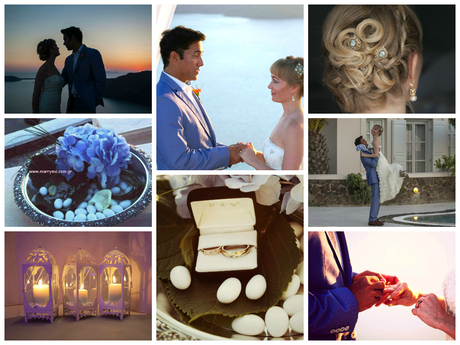 American - Russian love finds happy end with an elegant wedding in Santorini