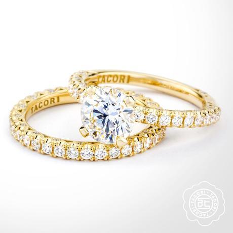 Gold Solitaire engagement ring by Tacori