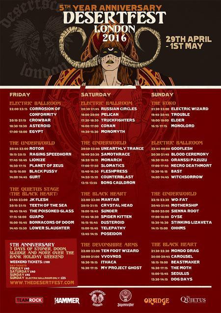 DESERTFEST LONDON: stage times are up, weekend tickets almost sold out!