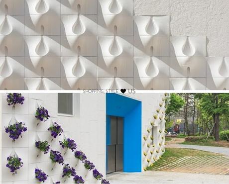 #HappyEarthDay | Here Is A Wall With Notches That Become Flower Vases And Plant Pots