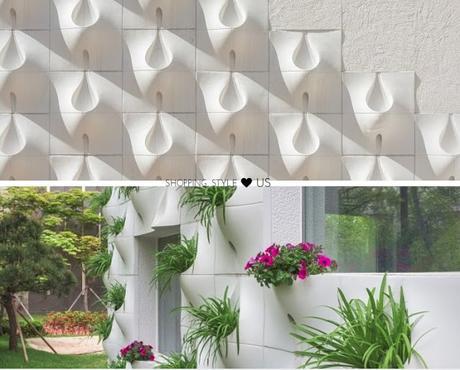 #HappyEarthDay | Here Is A Wall With Notches That Become Flower Vases And Plant Pots