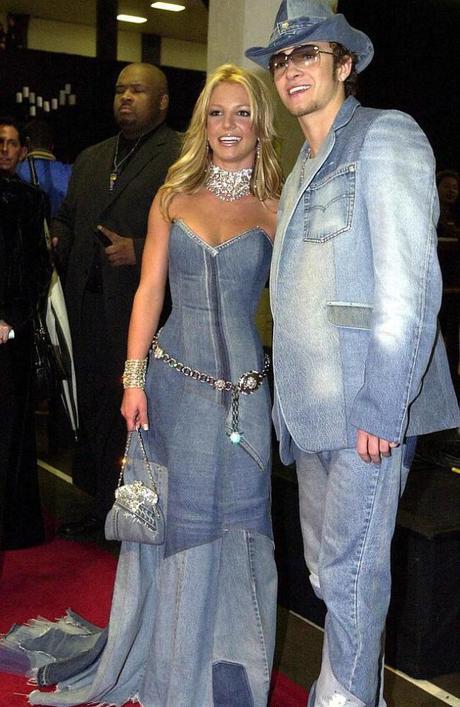 britney spears and justin timberlake in 2001 denim