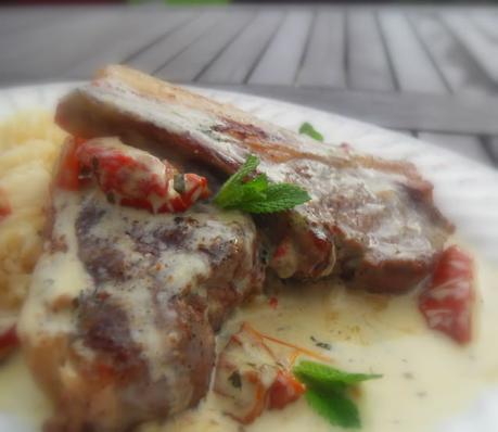 Garlic Lamb Cutlets with a Mint & Sun Blush Tomato Sauce