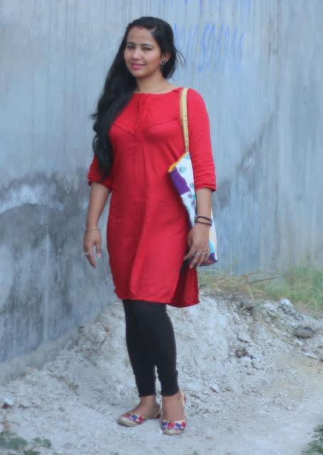 A Day In W For Woman Kurti and Shopper Bag