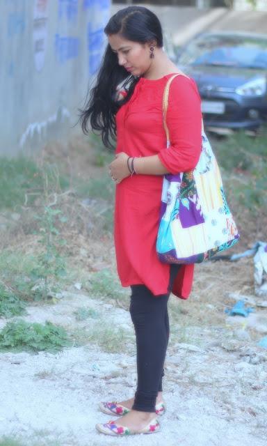 A Day In W For Woman Kurti and Shopper Bag