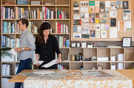 The founders of Calico Wallpaper at their studio