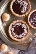 Chocolate Ganache Tarts with Coconut Macaroon Crust (GF + Paleo)