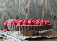 No Bake Raspberry Chocolate Tart (Paleo, GF + Vegan)