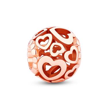 Pandora charms Compatible Shape of Love Rose Gold Charm