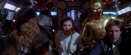 Chewie, Leia, C-3PO & Han Solo onboard the Millennium Falcon