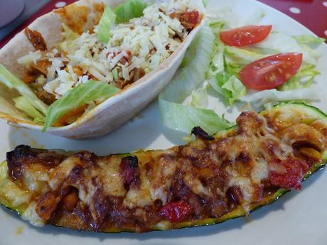 Mexican Tortillas and stuffed courgettes Old El Paso Kit