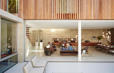 Santa Monica living room with an Yves Klein coffee table