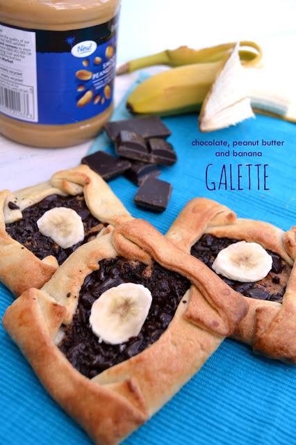 Easy Chocolate, Peanut Butter and Banana Galette
