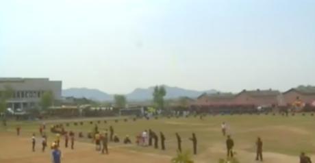 View of a footrace held at the development of the Sep'o Stockbreeding Zone in eastern DPRK as party of International Labor Day events at work sites and production units (Photo: Korean Central TV).
