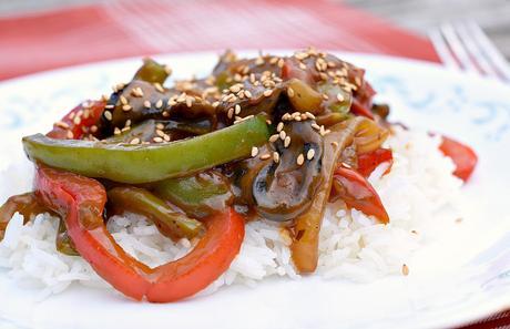 vegan chinese pepper steak
