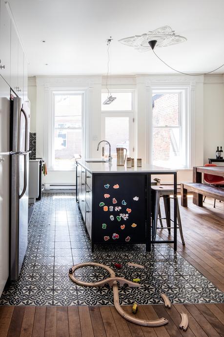 Renovated Montreal kitchen in a heritage house