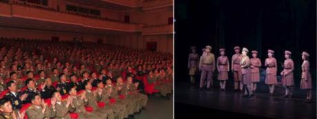 7the Party Congress participants watch a performance of the opera Victory of the Revolution Is in Sight at Pyongyang Grand Theater on May 4, 2016 (Photo: Rodong Sinmun).