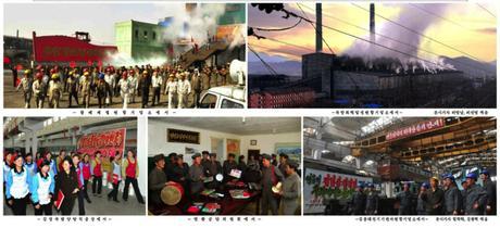 Photo montage published in the May 5, 2016 edition of Rodong Sinmun highlighting 70-day battle accomplishments (Photo: Rodong Sinmun/KCNA).