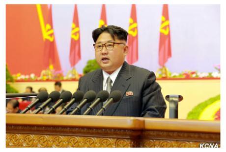 Third Day of the 7th Party Congress Kim Jong Un speaks during the third day of the 7th Party Congress on May 8, 2016 (Photo: KCNA).