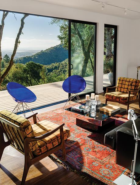 modern design prefab living room eros chairs pushak rug
