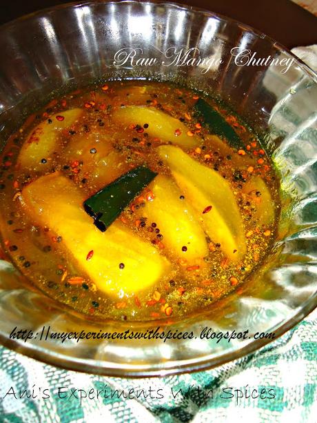 #Summer Cooler Recipe 4 ~ Kancha Aamer Chutney/Kacche Aam ki Chutney (Raw Mango Chutney)
