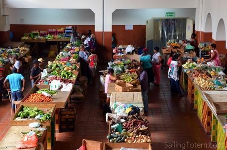 Fresh produce in the stalls of Bridgetown's Cheapside market