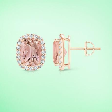 Morganite-Stud-Earrings Morganite-Stud-Earrings