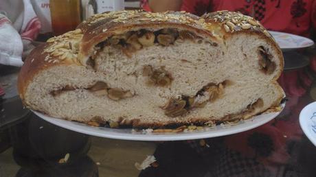 Challah -Apple Cinnamon Walnuts and Raisin filled 4 braided Challah Bread