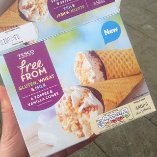 tesco free from toffee and vanilla cones