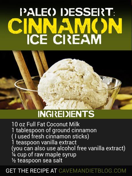 Paleo Dessert Recipes Cinnamon Ice Cream Ingredient Image