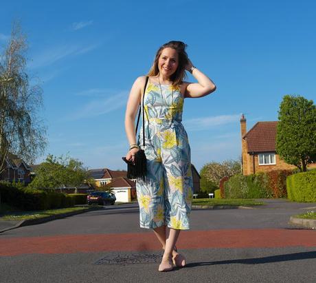 Tropical Print Culotte Jumpsuit and Fringing Vibes // Style