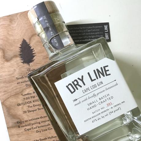 Dry Line Cape Cod Gin Bottle + Launch Party Invite