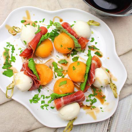 Serrano Ham Bites with Melon and Cheese #SundaySupper Serrano Ham Bites with Melon and Cheese