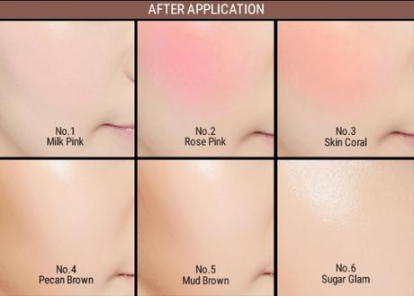 Missha Soft Blending Stick Blusher color range on skin