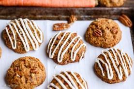 Carrot Cake Cookies with Cream Cheese Glaze (GF + Refined SF)