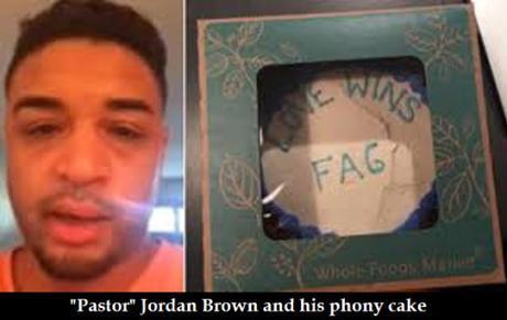 Jordan Brown and his fake cake