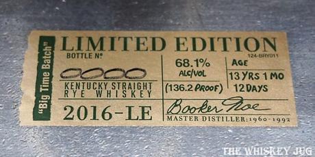 Bookers Rye Label