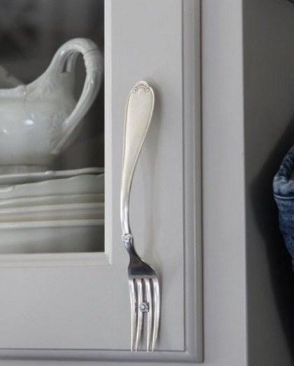 Fork Transformed Into a Cupboard Handle