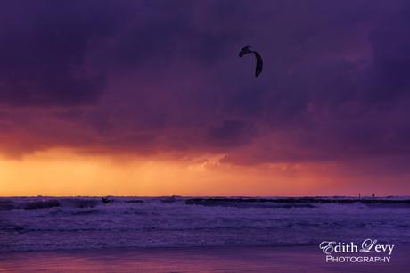 Tel Aviv, Israel, Mediterranean, sea, water, Kite Boarding, kiteboarder, clouds, sunset