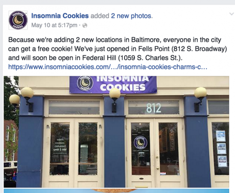 Welcome to Federal Hill, Insomnia Cookies!