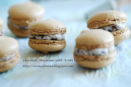 Chocolate Macarons with Azuki Cream Cheese