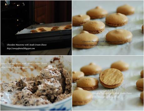 Chocolate Macarons with Azuki Cream Cheese