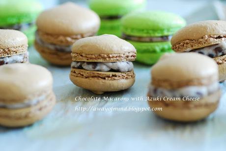 Chocolate Macarons with Azuki Cream Cheese